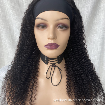 2021 Wholesale headband Brazilian Curly  Human Hair kinky curly  Raw Virgin Hair